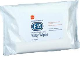 E45 Baby Wipes 72
