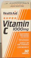 Health Aid Vitamin C Chewable 1000mg Capsules 30